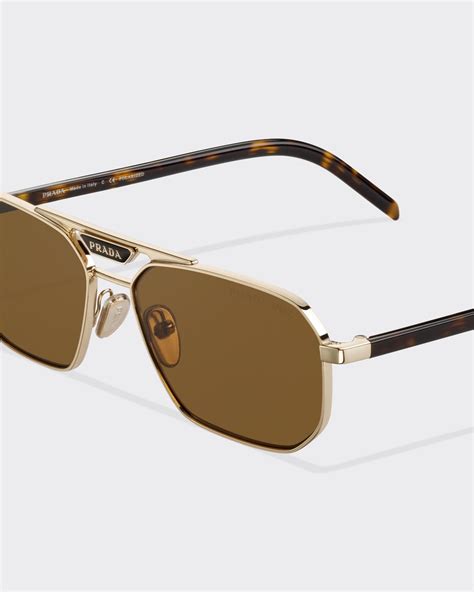 Polarized Brown Lenses Sunglasses With Prada Logo Prada