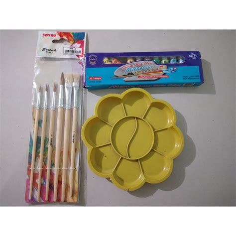 Jual Promo PAKET MELUKIS 3 In 1 Palet Kuas Cat Air Lukis ART SET Murah