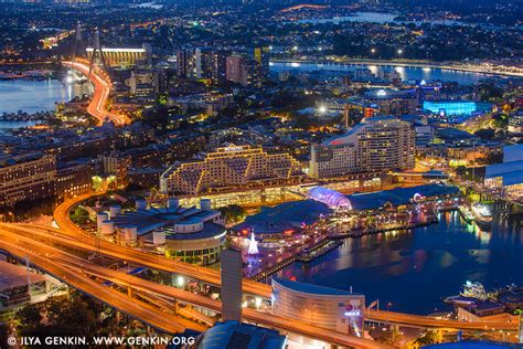 Darling Harbour at Night from Above Photos, Sydney, NSW, Australia ...