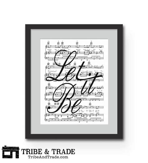 Let It Be Wall Art Typographic Print 8x10 or