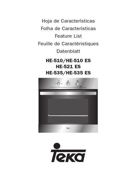 Horno Teka He 510 Pdf Food Preparation Appliances Home