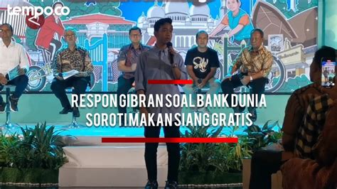 Tanggapan Gibran Soal Bank Dunia Ikut Soroti Program Makan Siang Gratis