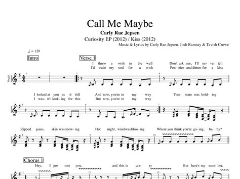 Call Me Maybe Carly Rae Jepsen Piano Vocals Bass Guitar