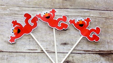 Elmo Cupcake Toppers By ChicBowsCo On Etsy