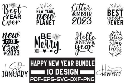 New Years Svg Bundle Graphic By Creativekhadiza Creative Fabrica