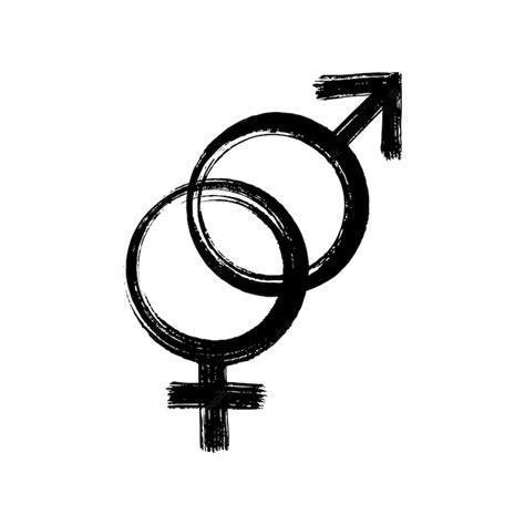 Premium Vector Heterosexual Gender Symbol Black Ink Vector Illustration