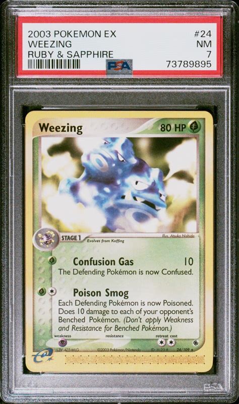 Pokémon Tcg Weezing Ex Ruby And Sapphire 24109 Regular Rare Psa 7 Nm