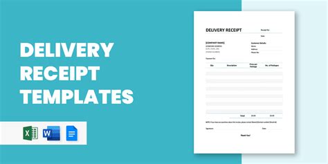 10 Delivery Receipt Templates Google Docs Google Sheets MS Excel