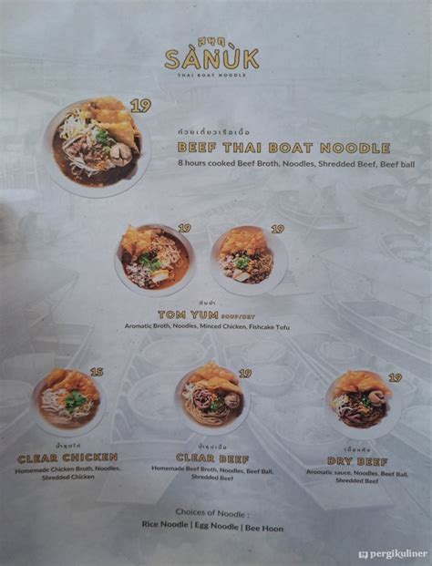 Selalu Diperbarui Menu Sanuk Thai Boat Noodle Pantai Indah Kapuk