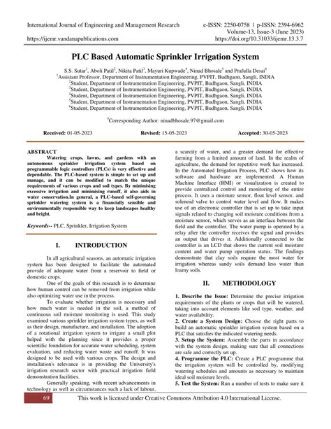 Pdf Plc Based Automatic Sprinkler Irrigation System