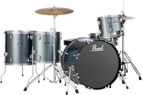 Pearl Roadshow 5 Piece Rock Drum Set With Hardware Charcoal Metallic