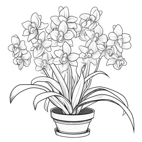 Black Orchid Coloring Page