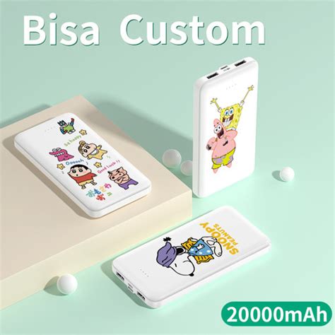 Jual SUTU Custom Powerbank 20000 MAh Dual USB Output Gaya Kartun Lucu