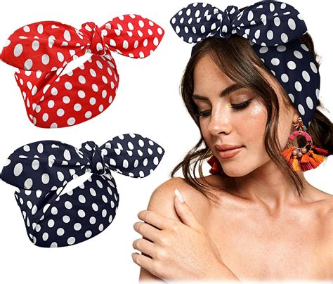 Costume Headband White Polka Dot Bandana Headband Wire Headband Halloween Dress Up