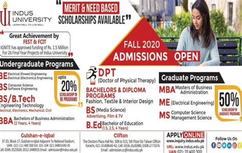 Indus University Karachi Admission 2024