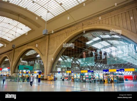 Hauptbahnhof Main Railway Station Leipzig Saxony Germany Stock