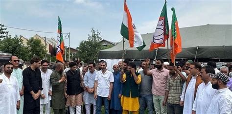 Bjp Celebrates Congress Pdp Stage Protest Kashmir Observer