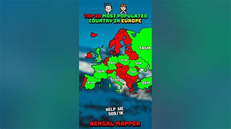 Top 10 Most Populated Country In Europe Mapping Europe Youtube