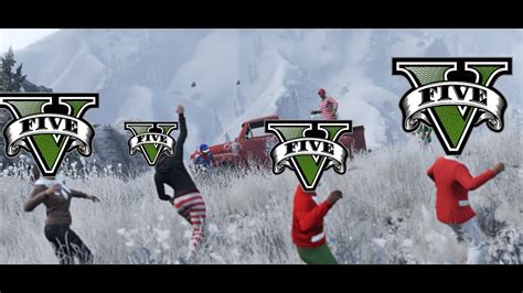 Gta Enligne Sous La Neige Bataille De Boule De Neige Youtube