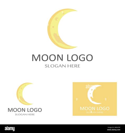 Full Moon And Half Moon Logo With Logo Vector Icon Concept Design And