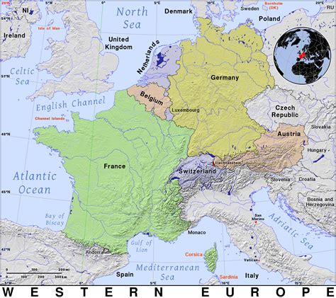 Western Europe Map Countries Labeled