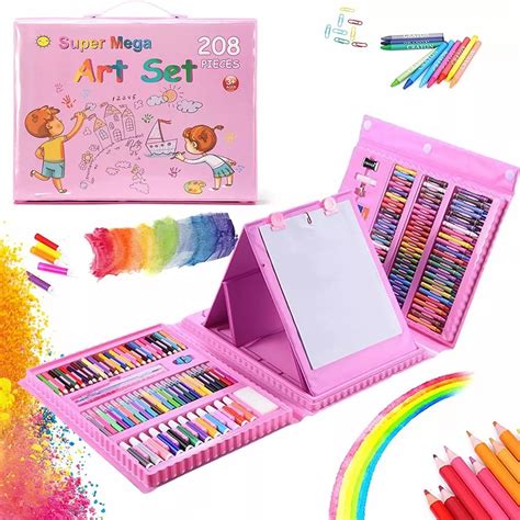 208 Kit de colores set de arte Maletín Portátil Acrílico Juego De