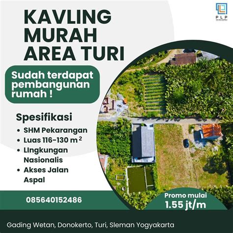 Dijual Tanah Kavling Luas 116di130 M2 15 Menit Dari Sleman City Hall