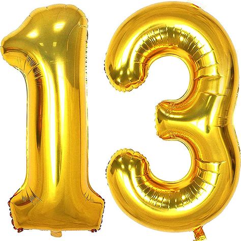 Lofaris Gold Number 13 Balloons 40 Inch DIY For Birthday Party Supplies