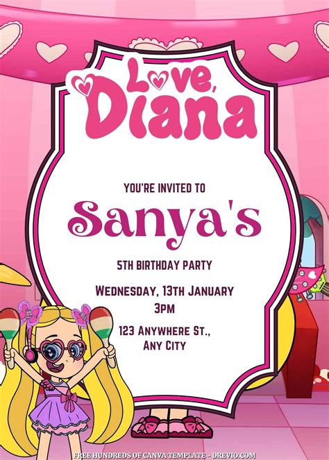 Free Kids Diana Show Birthday Invitations | Download Hundreds FREE PRINTABLE Birthday Invitation ...