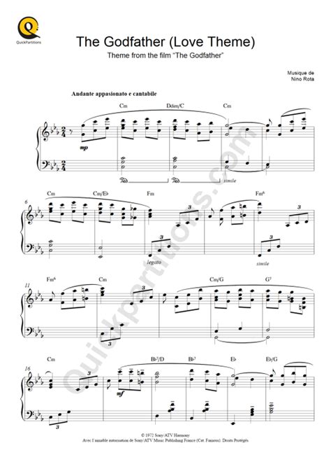 Download Digital Sheet Music of Nino Rota for Piano solo