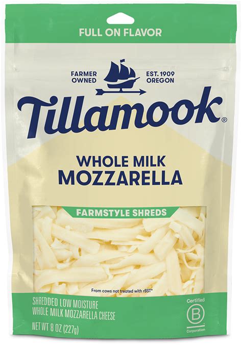 Whole Milk Mozzarella Farmstyle Shredded Cheese - Tillamook