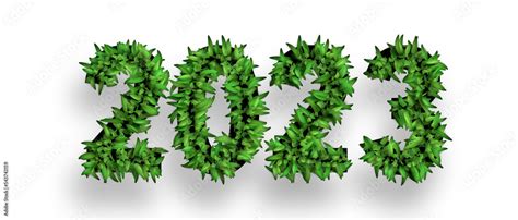 word 2023 made from grass on transparent background Stock Illustration ...