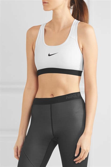 Lyst Nike Pro Classic Dri Fit Stretch Jersey Sports Bra In White