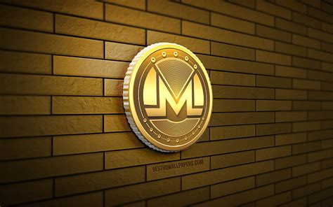 Monero Golden Logo Yellow Brickwall Creative Cryptocurrency