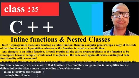 25 Nested Classes And Inline Functions In C Zoom C Programming