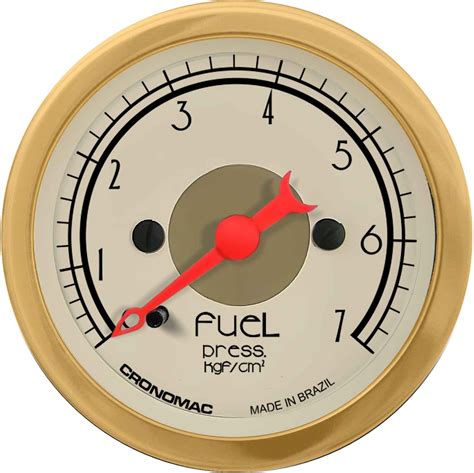 Manômetro Combustível 7kg Hot Rod Gold Cronomac Cronometer