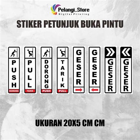 Jual Sticker Stiker Buka Pintu Push Pull Dorong Tarik Geser 1 Pasang