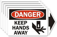 Keep Hands Away Labels With Detachable Arrow Pack Of 5 SKU L 0148 VS