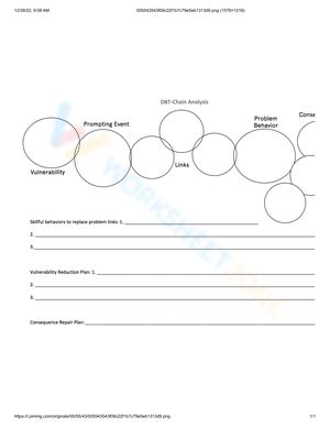 Free Printable Dbt Chain Analysis Worksheets For Students