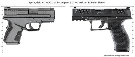 Springfield Xd Mod2 Sub Compact 33 Vs Walther Pdp Full Size 4 Size Comparison Handgun Hero