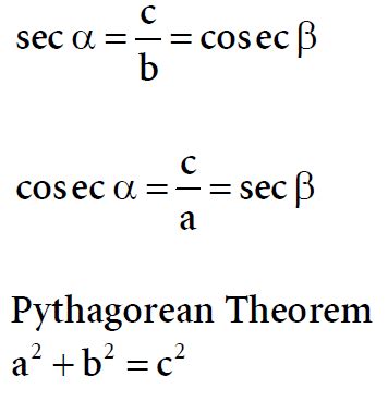 Right Triangle Formulas