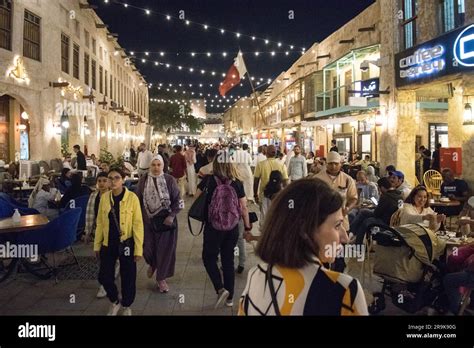 Doha Qatar 26th Mar 2023 People Walk At The Souq Waqif Traditional