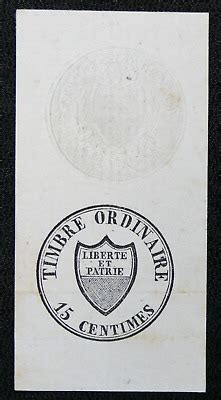 TIMBRE DE SUISSE CANTON DE VAUD TIMBRE ORDINAIRE 15 CENTIMES NOIR