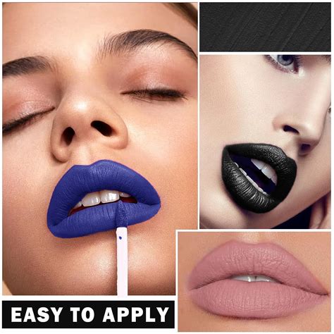 Black Matte Liquid Lipstick Long Lasting Waterproof Halloween Makeup 24 Hour Original