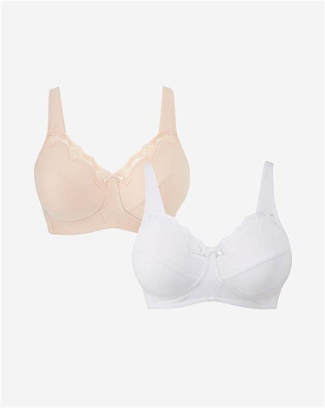 2 Pack Sarah Non Wired Whiteblush Bras Ambrose Wilson