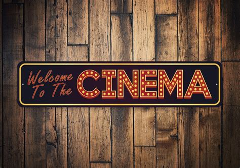 Welcome To Cinema Sign Welcome Movie Fans Movie Theatre Sign Theatre