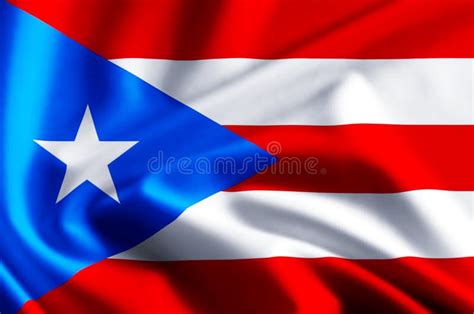 Ejemplo De La Bandera De Puerto Rico Stock de ilustración Ilustración