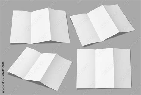 Leaflet folded white paper really,Fold in three parts,Open leaflet in ...