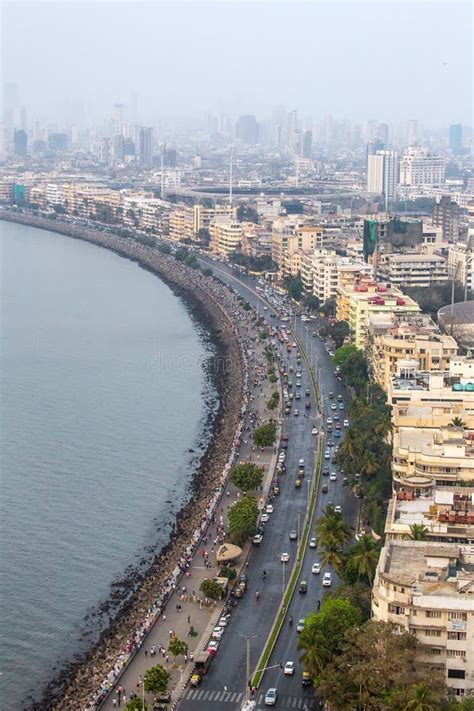 Aerial View Of Marine Drive In Mumbai Stock Photo Image Of Cityscape