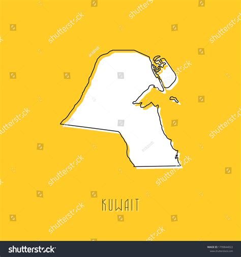 White Kuwait Country Map Black Outline Stock Vector (Royalty Free) 1799844022 | Shutterstock